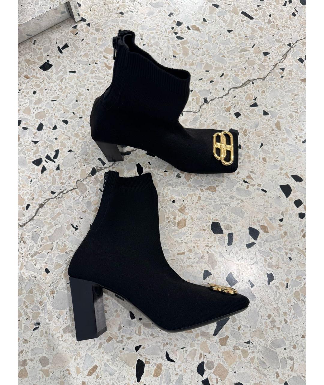 BALENCIAGA Черные текстильные ботильоны, фото 6