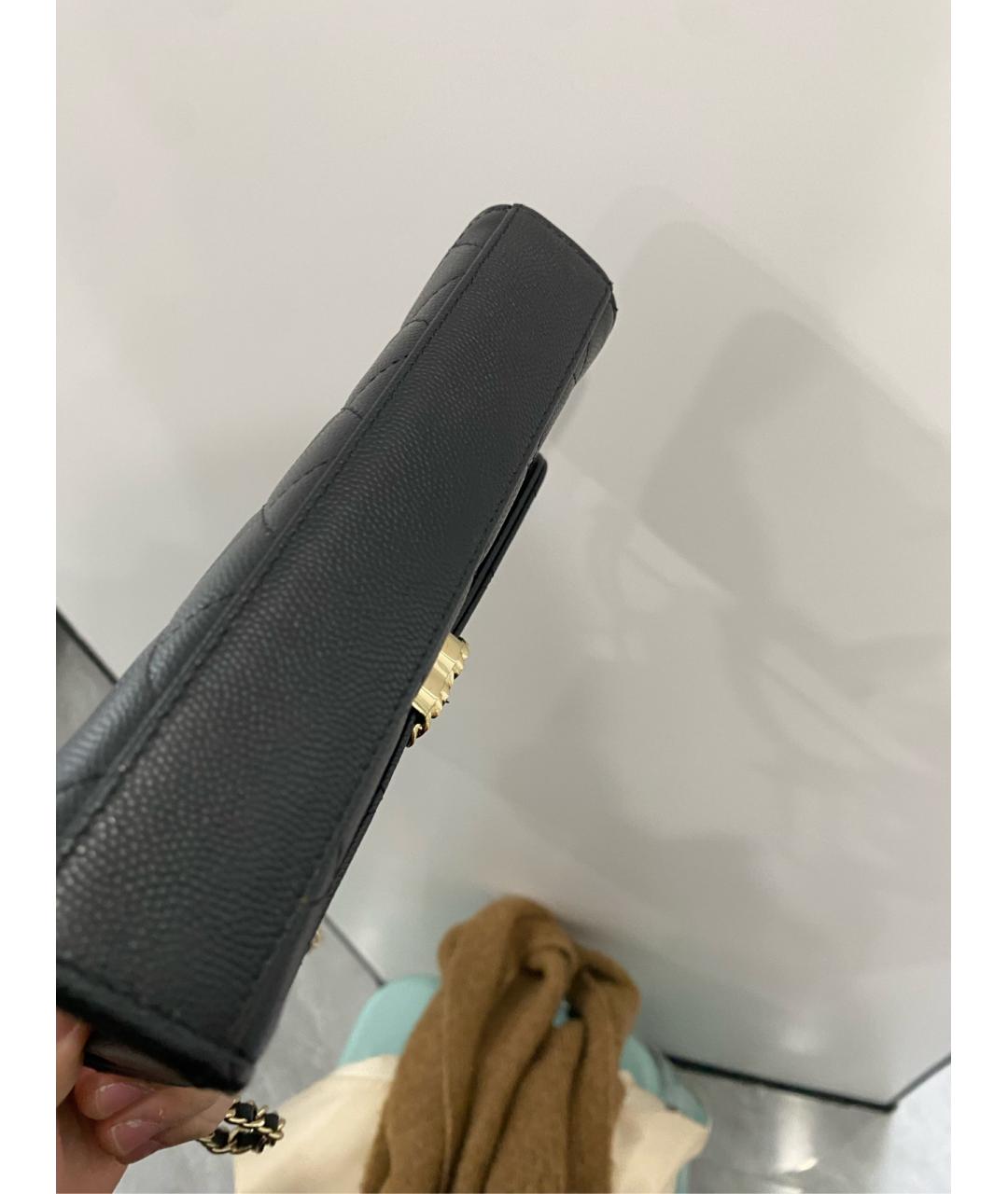 CHANEL Черная кожаная сумка через плечо, фото 5