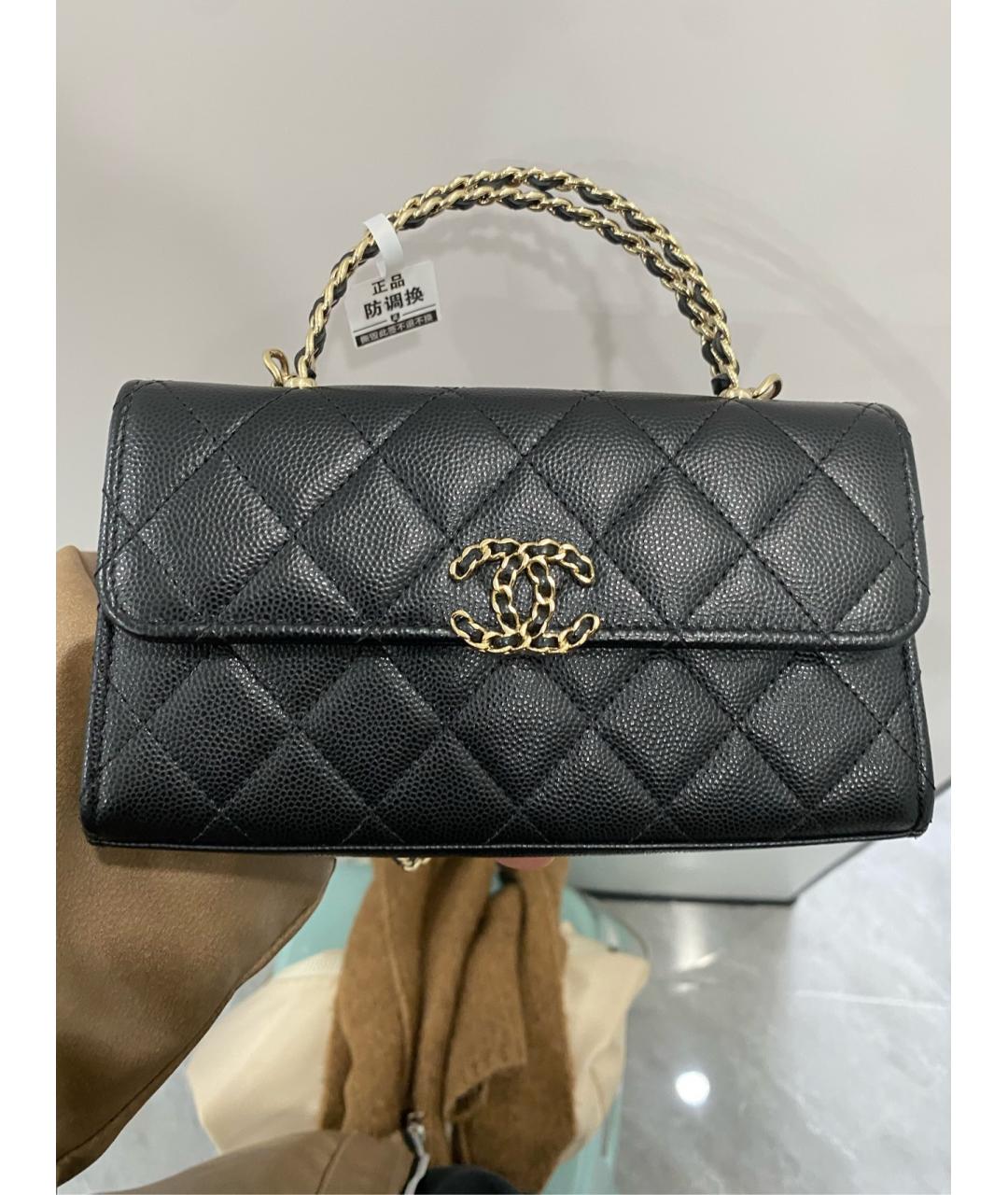 CHANEL Черная кожаная сумка через плечо, фото 9