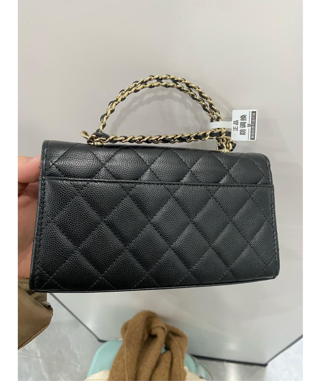 CHANEL Черная кожаная сумка через плечо, фото 3