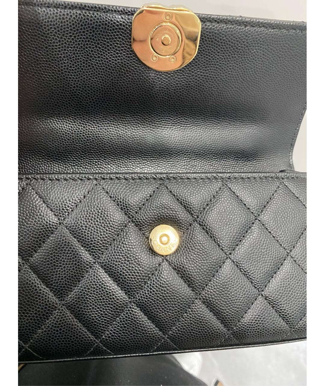 CHANEL Черная кожаная сумка через плечо, фото 6