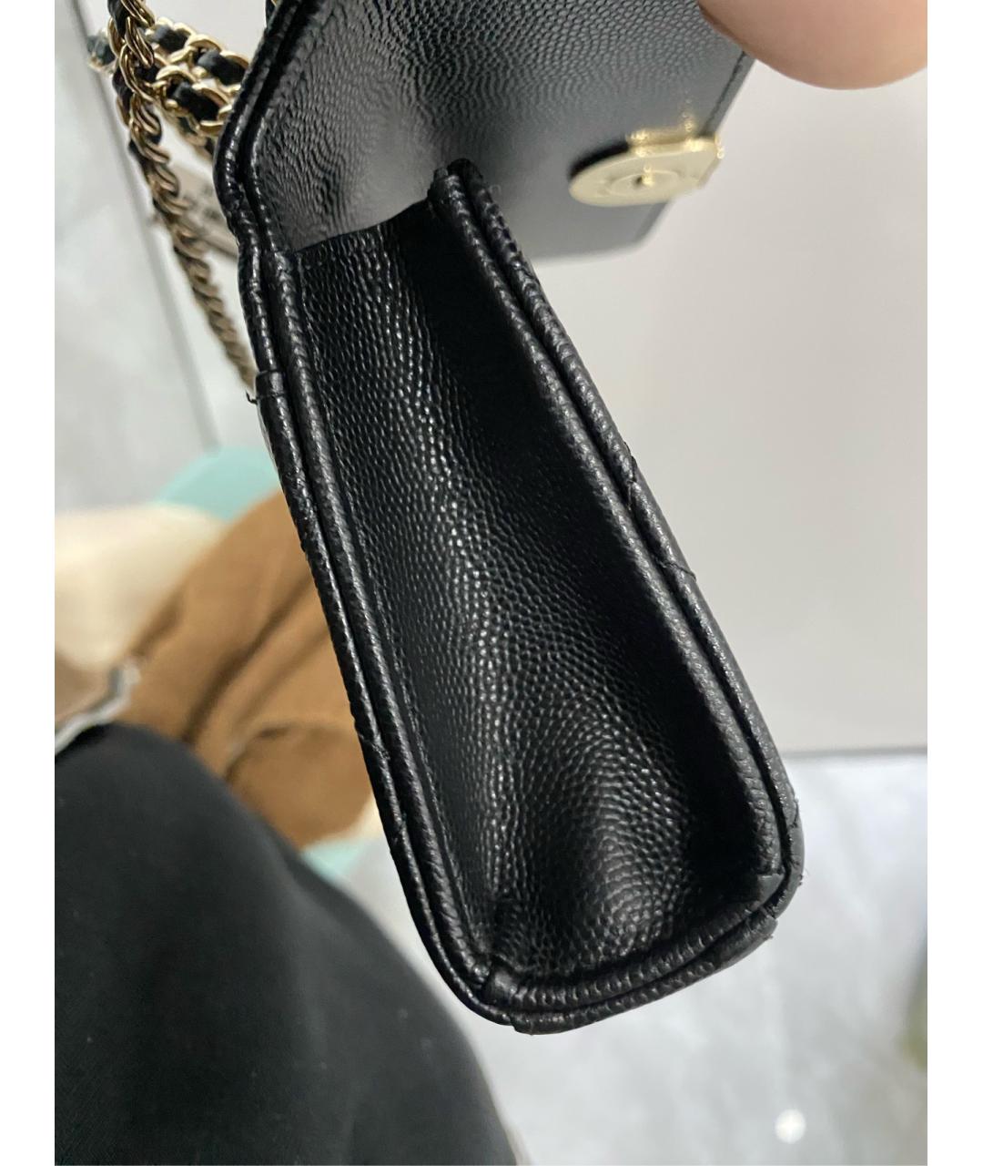 CHANEL Черная кожаная сумка через плечо, фото 8