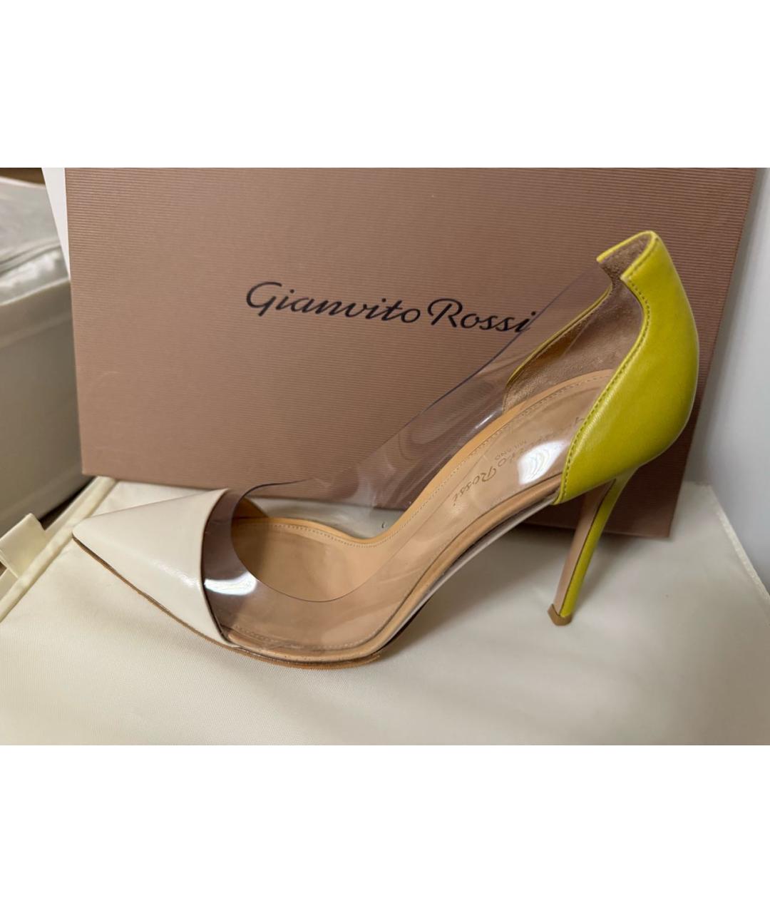 GIANVITO ROSSI Горчичные кожаные туфли, фото 5