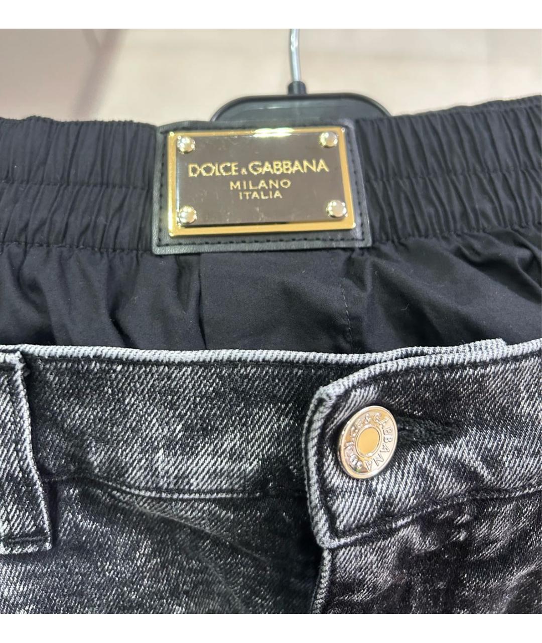 DOLCE&GABBANA Черные хлопко-эластановые джинсы скинни, фото 3