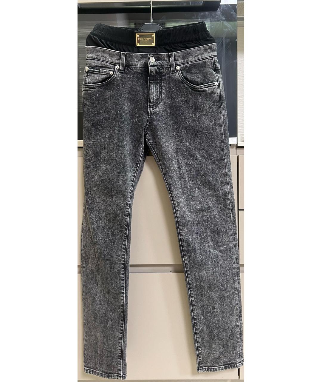 DOLCE&GABBANA Черные хлопко-эластановые джинсы скинни, фото 6