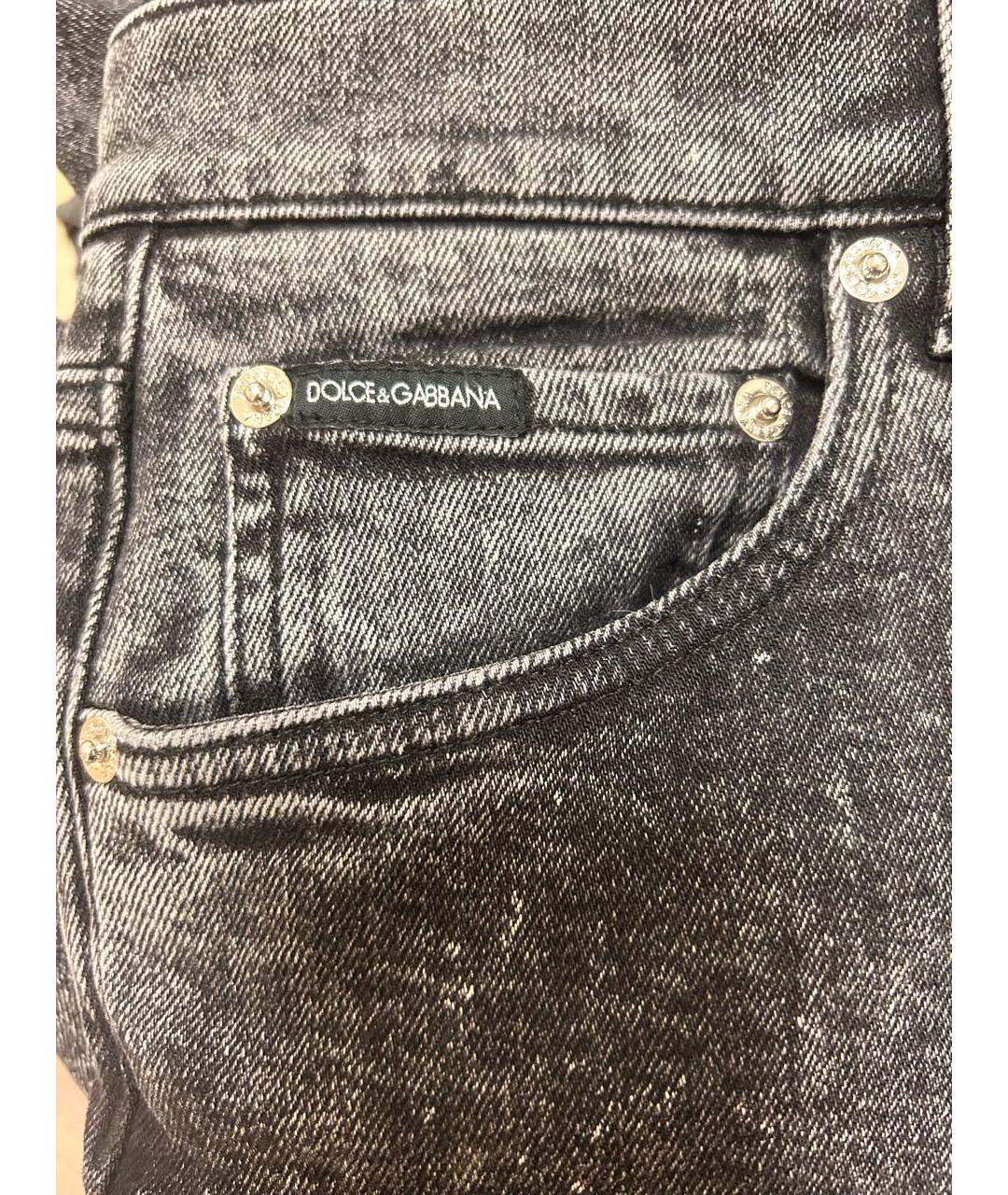 DOLCE&GABBANA Черные хлопко-эластановые джинсы скинни, фото 4