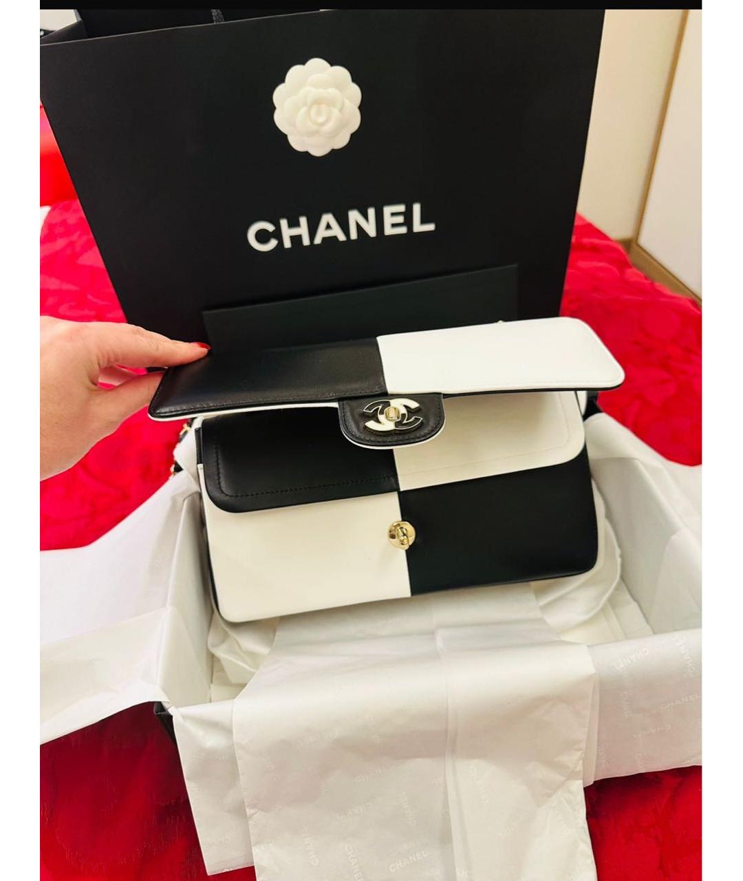 CHANEL Белая кожаная сумка через плечо, фото 4