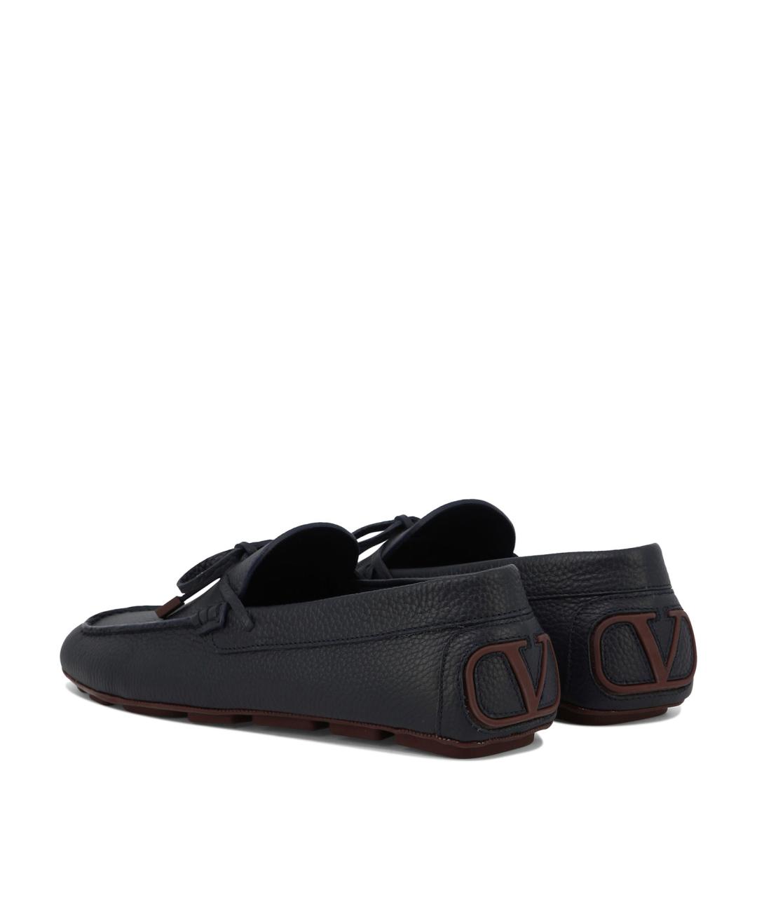VALENTINO Синие кожаные мокасины, фото 4