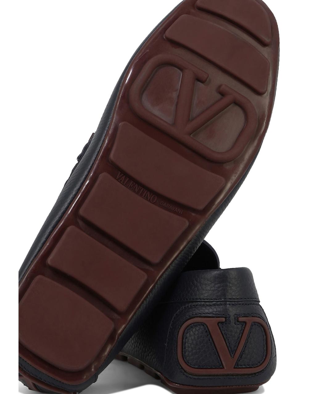 VALENTINO Синие кожаные мокасины, фото 5