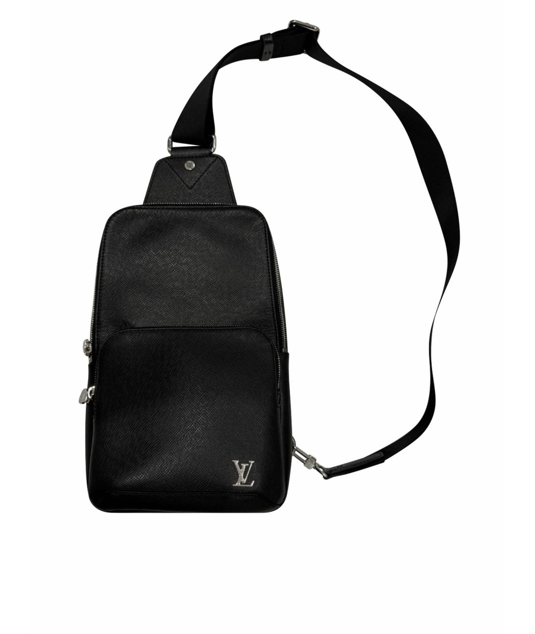 LOUIS VUITTON Черная кожаная сумка на плечо, фото 1