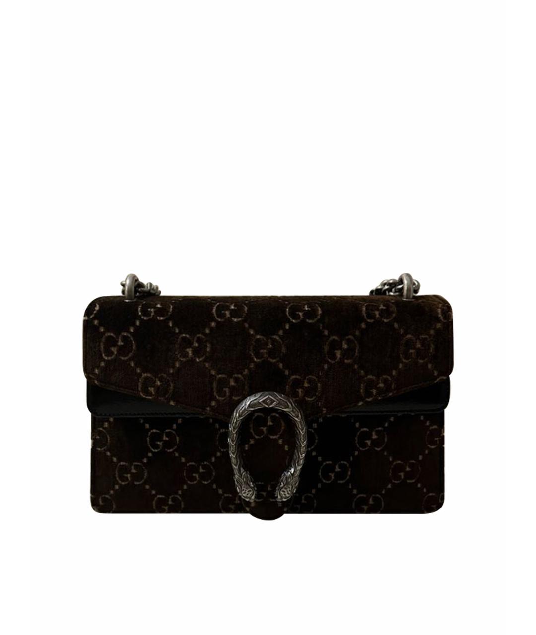 GUCCI Коричневая замшевая сумка через плечо, фото 1