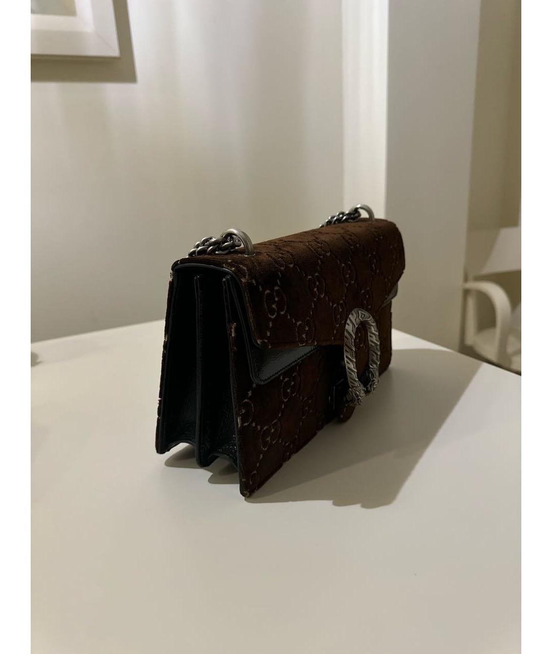 GUCCI Коричневая замшевая сумка через плечо, фото 2