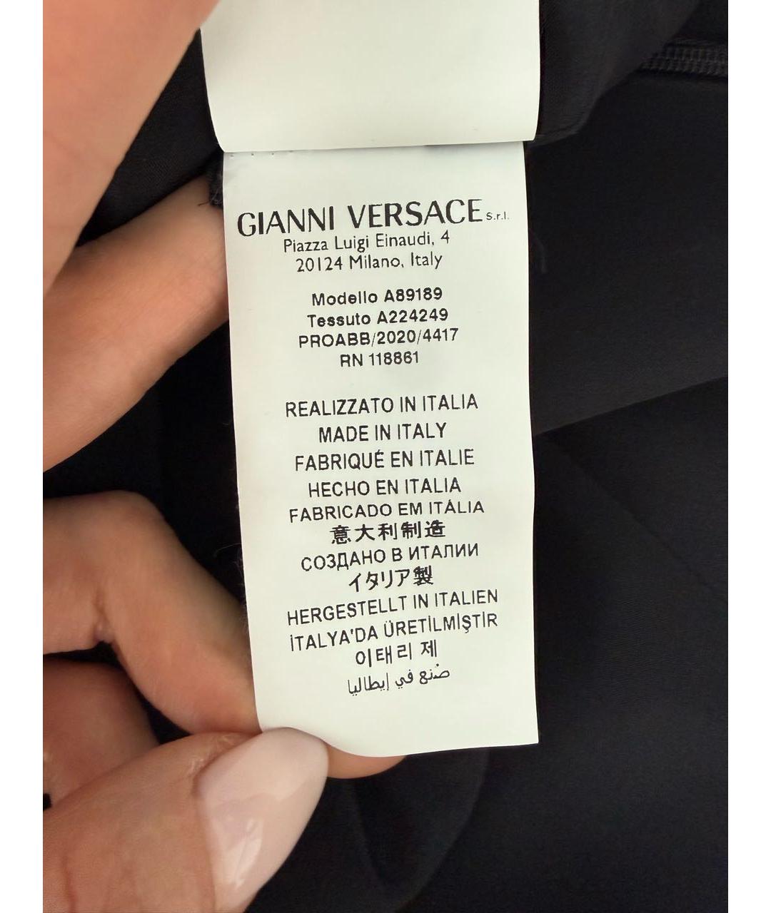 VERSACE Черное вискозное коктейльное платье, фото 6