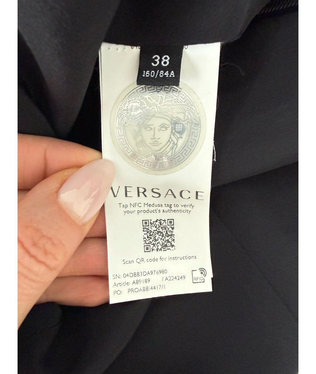 VERSACE Черное вискозное коктейльное платье, фото 5
