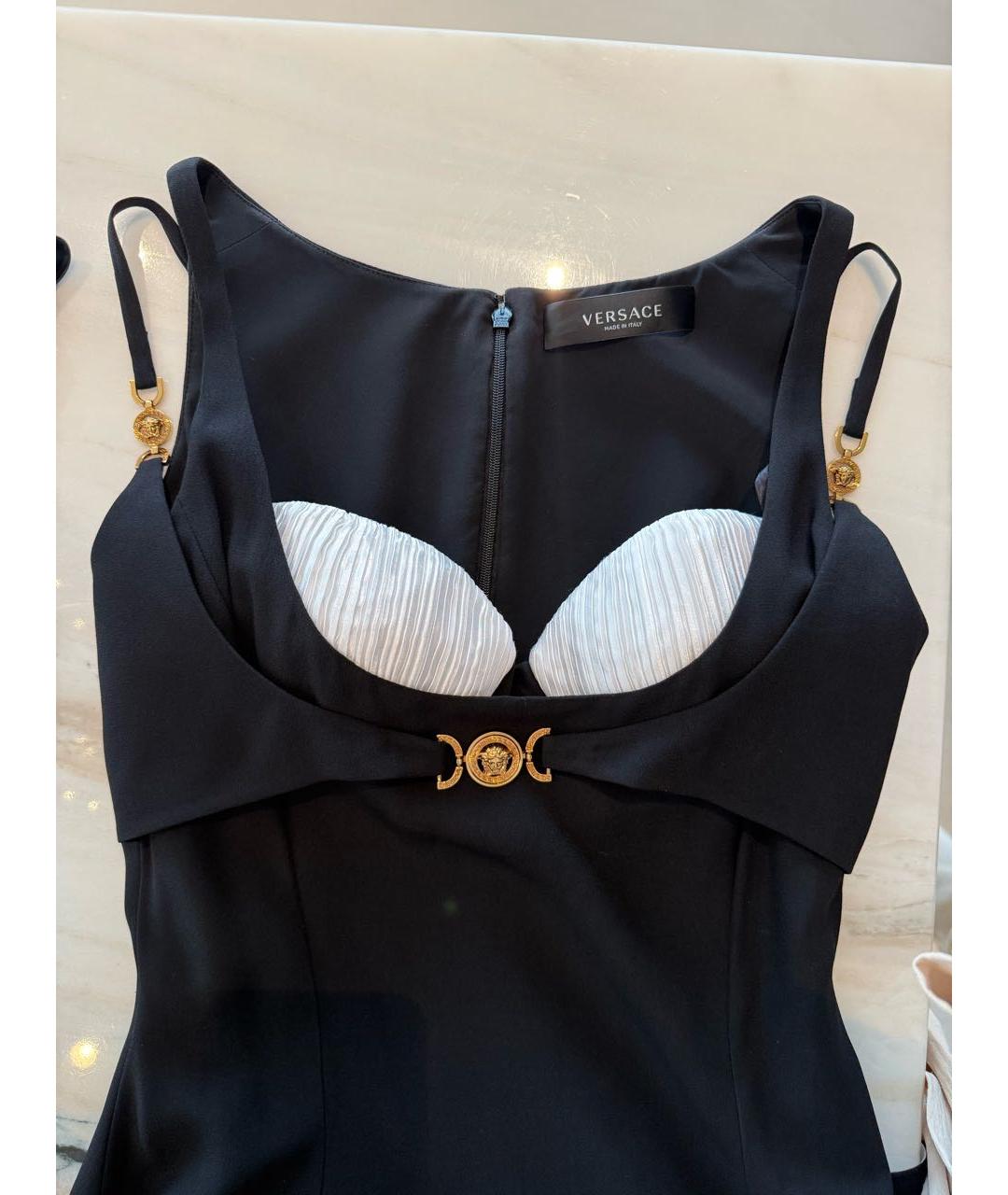 VERSACE Черное вискозное коктейльное платье, фото 7