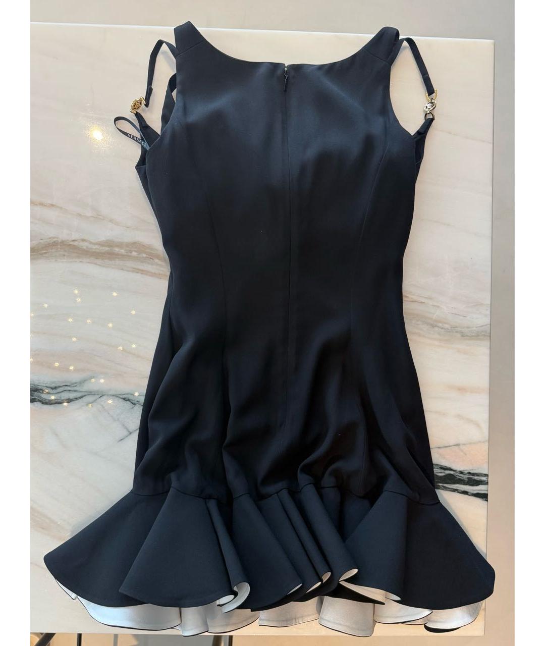 VERSACE Черное вискозное коктейльное платье, фото 3