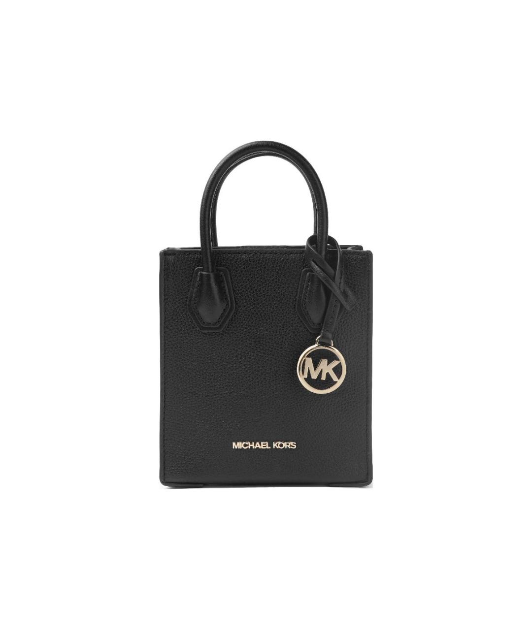 MICHAEL MICHAEL KORS Черная кожаная сумка через плечо, фото 2