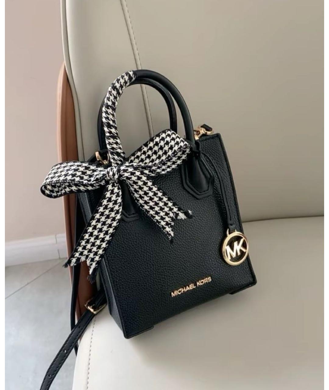 MICHAEL MICHAEL KORS Черная кожаная сумка через плечо, фото 5