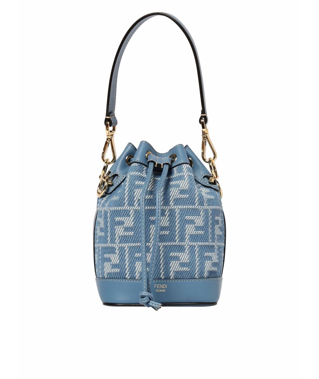 FENDI Голубая тканевая сумка через плечо, фото 1