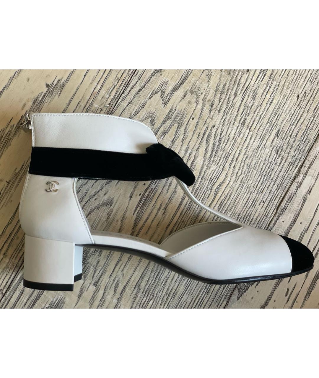 CHANEL Белые кожаные туфли, фото 8