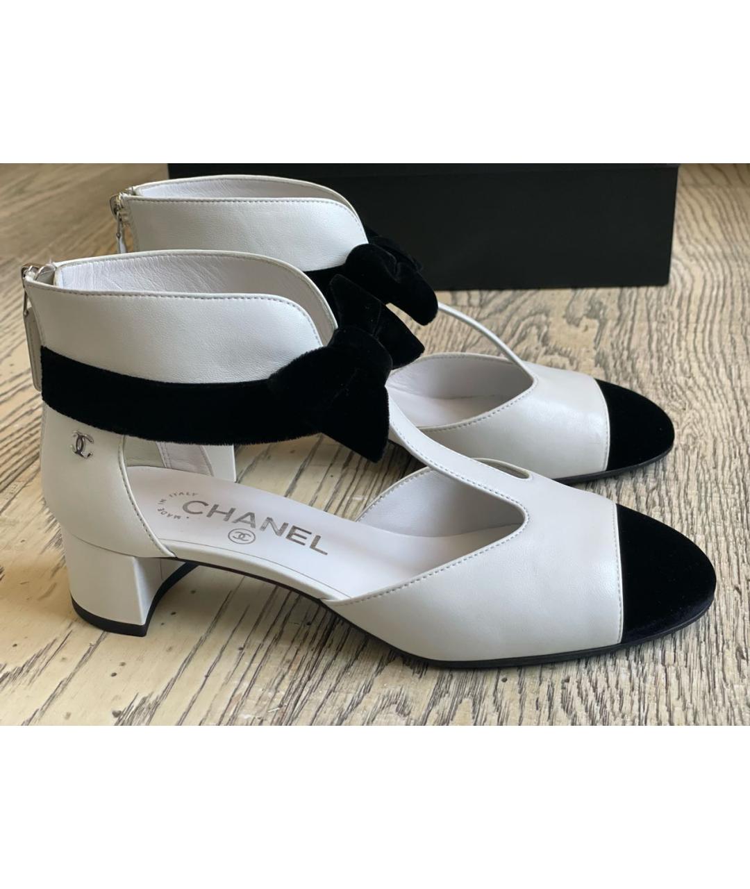 CHANEL Белые кожаные туфли, фото 5