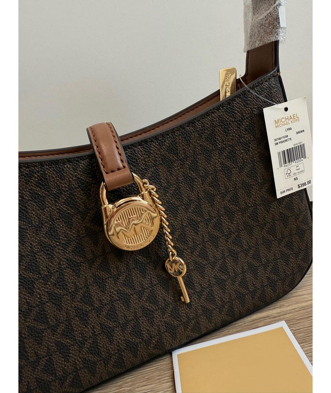 MICHAEL MICHAEL KORS Коричневая сумка через плечо, фото 7