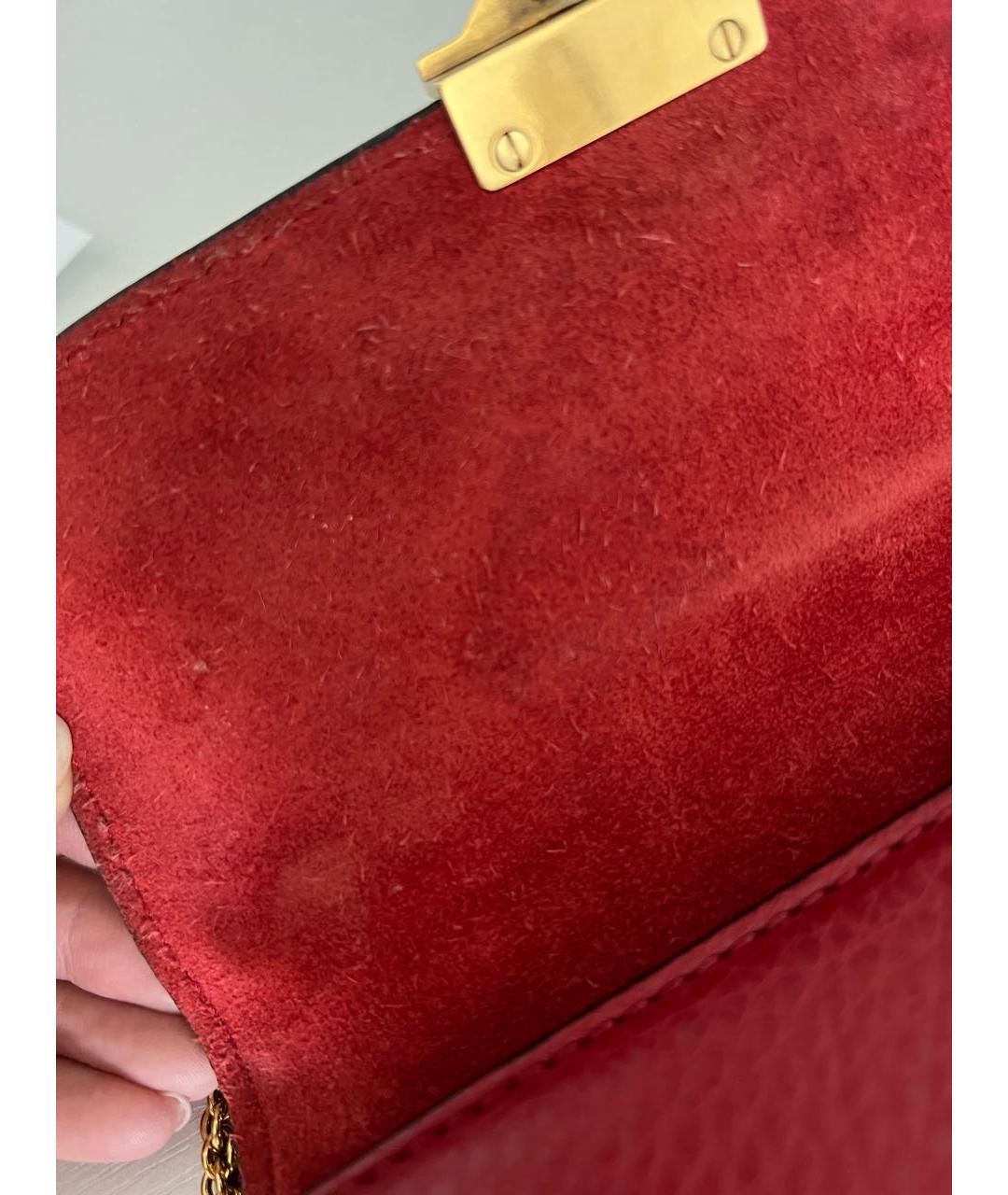 VALENTINO Бордовая кожаная сумка через плечо, фото 8