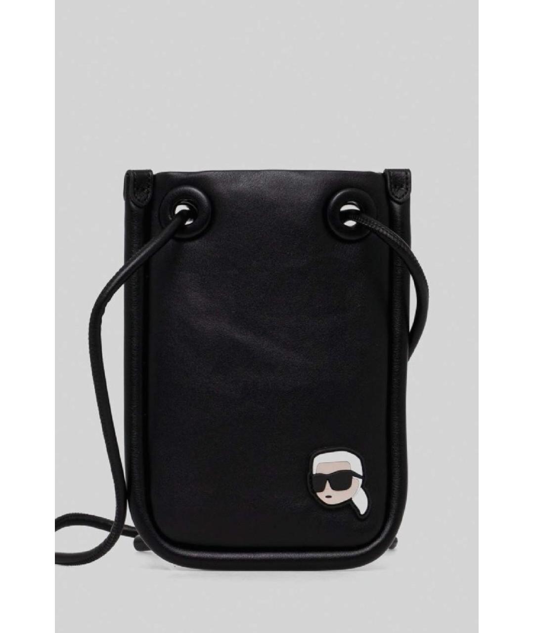 KARL LAGERFELD Черная сумка через плечо из искусственной кожи, фото 8