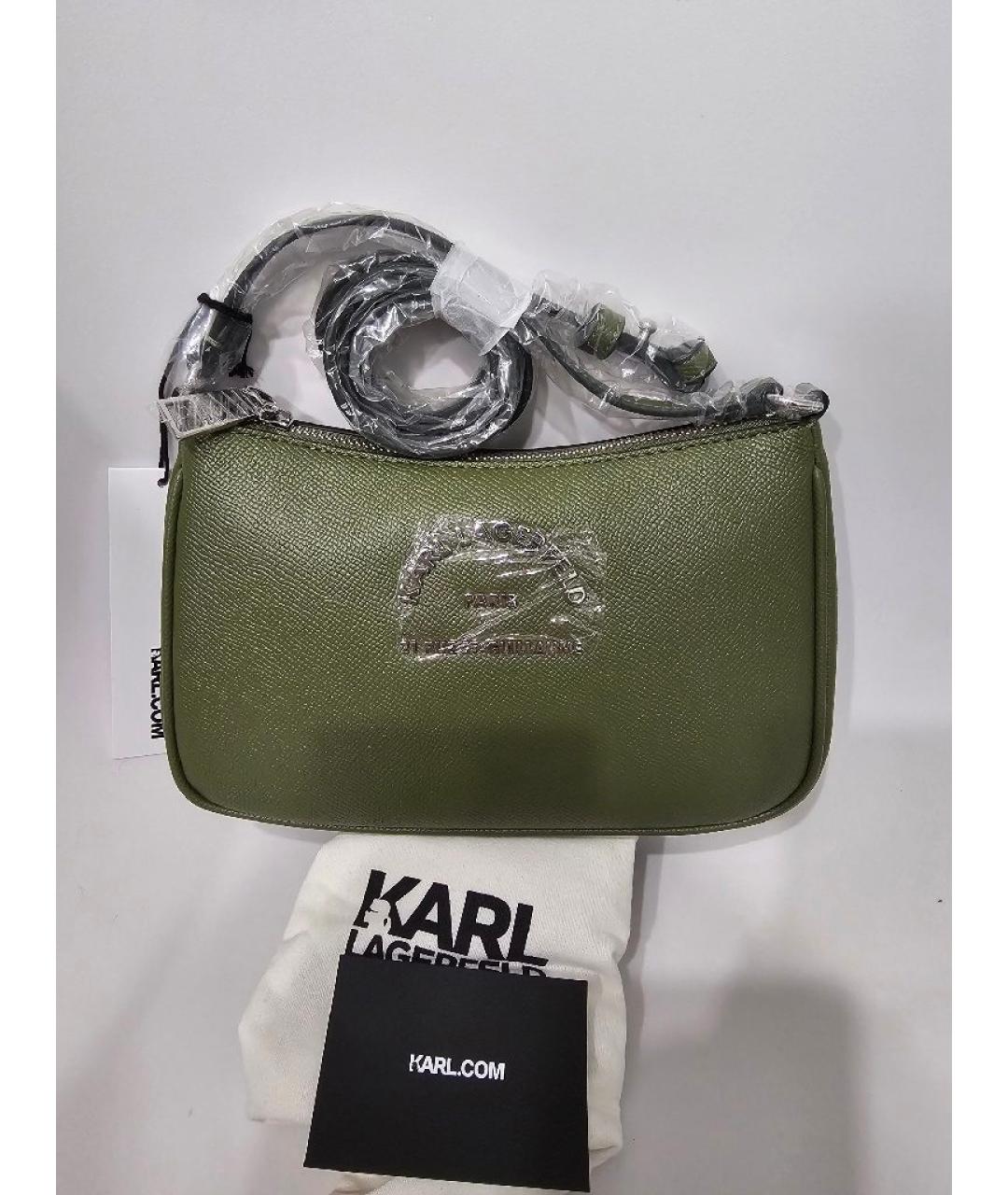 KARL LAGERFELD Хаки сумка через плечо из искусственной кожи, фото 2