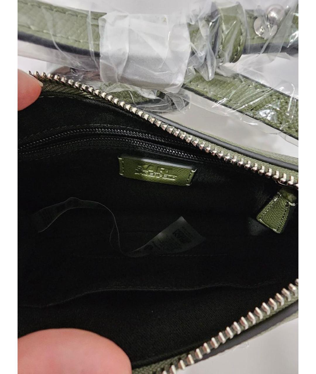 KARL LAGERFELD Хаки сумка через плечо из искусственной кожи, фото 4