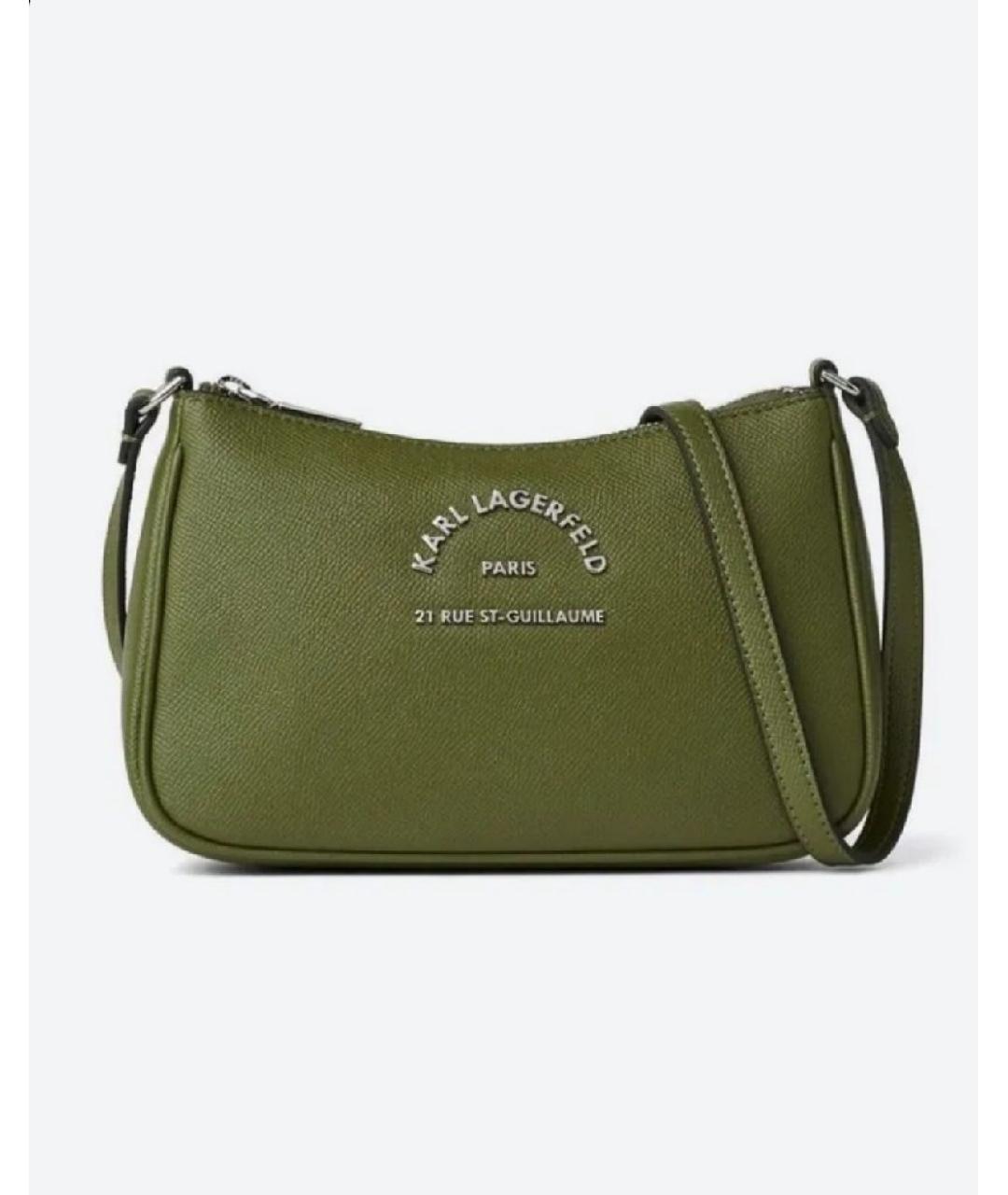 KARL LAGERFELD Хаки сумка через плечо из искусственной кожи, фото 10