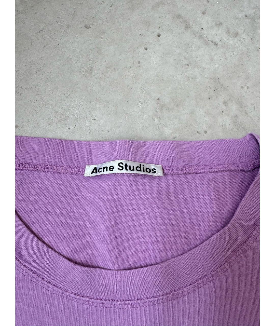 ACNE STUDIOS Фиолетовая хлопковая футболка, фото 2