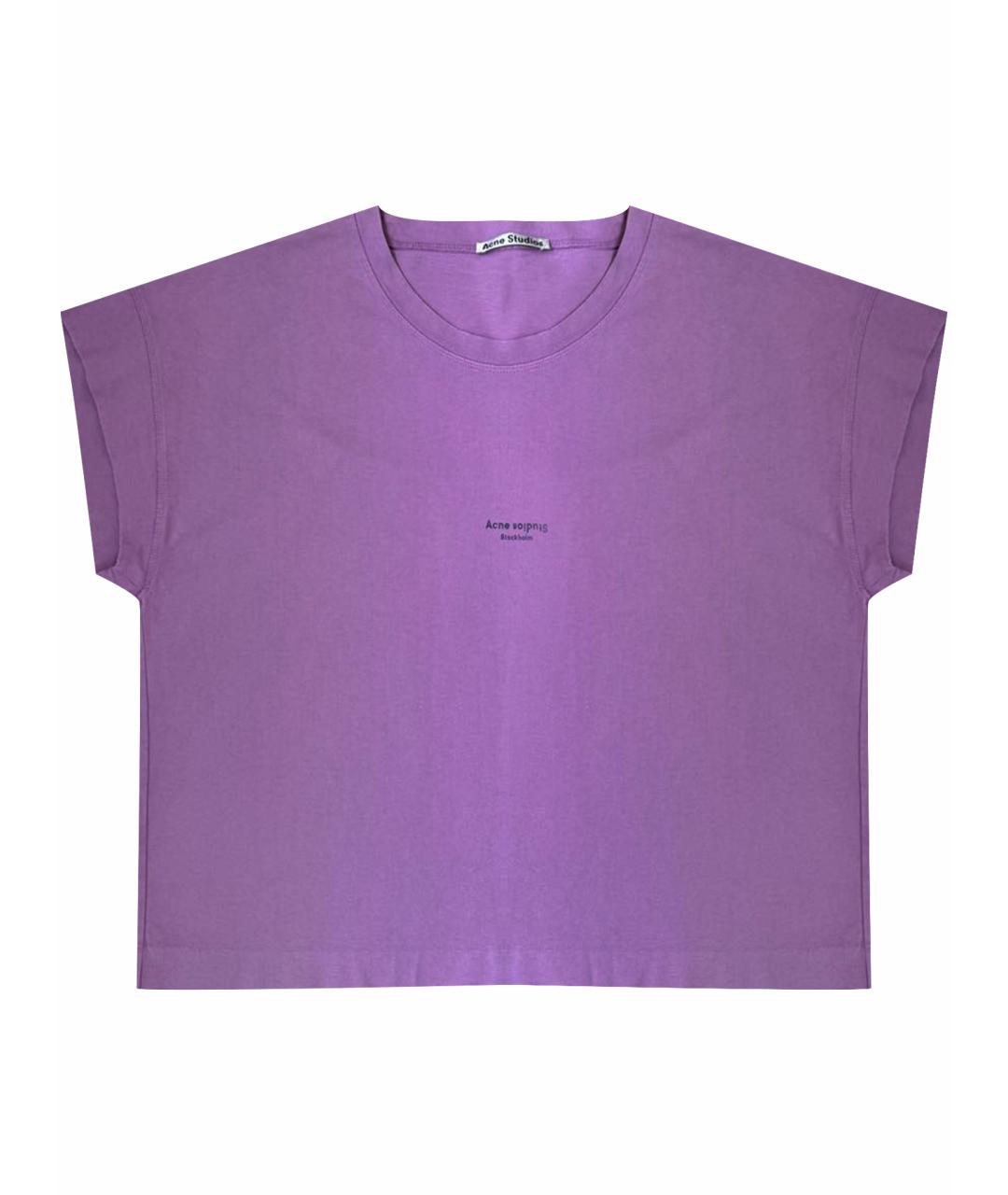 ACNE STUDIOS Фиолетовая хлопковая футболка, фото 1
