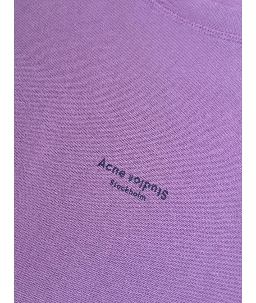 ACNE STUDIOS Фиолетовая хлопковая футболка, фото 3
