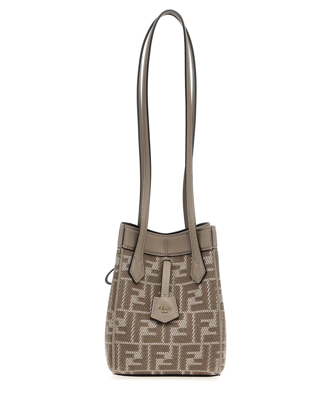 FENDI Бежевая хлопковая сумка через плечо, фото 1