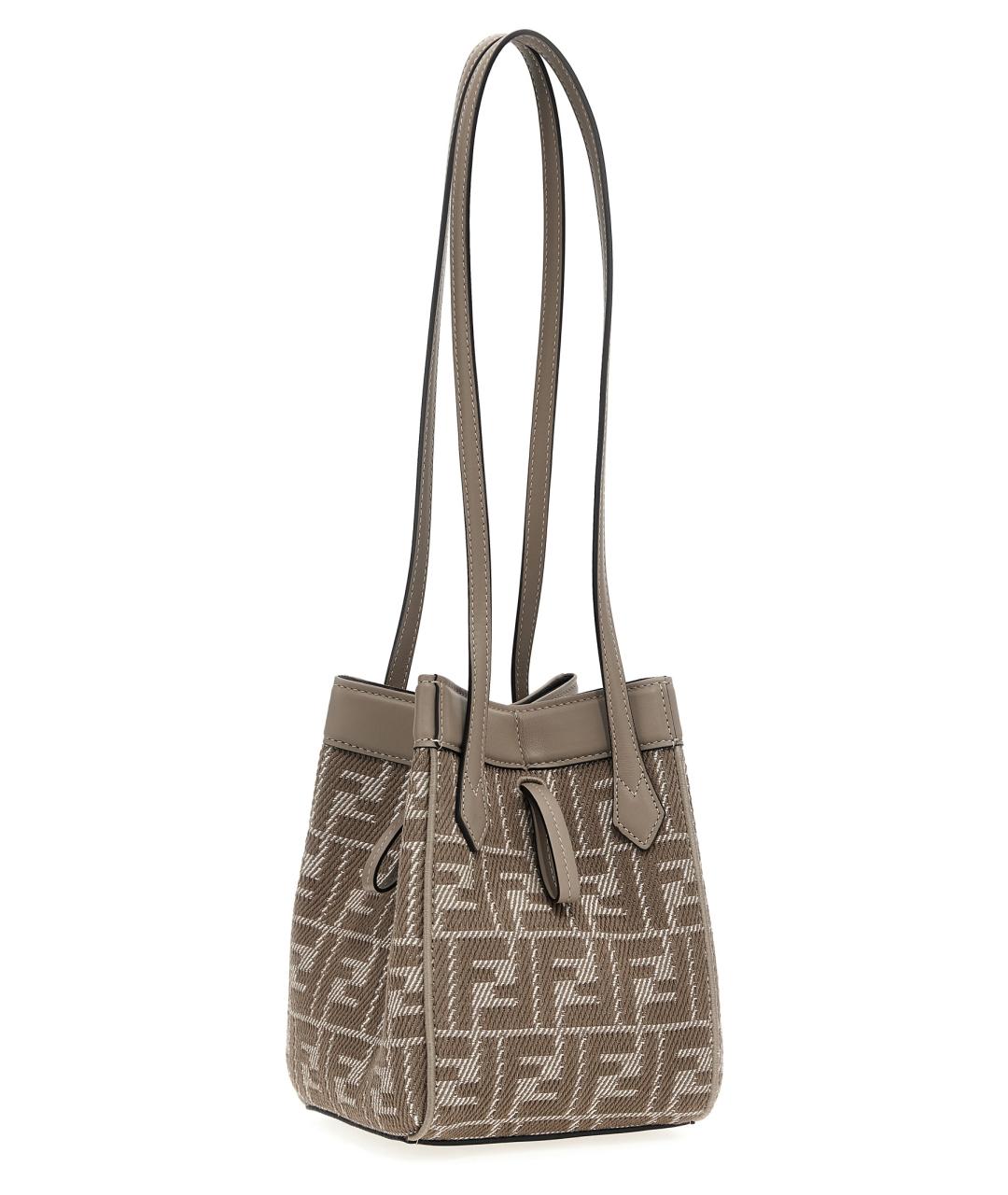 FENDI Бежевая хлопковая сумка через плечо, фото 2