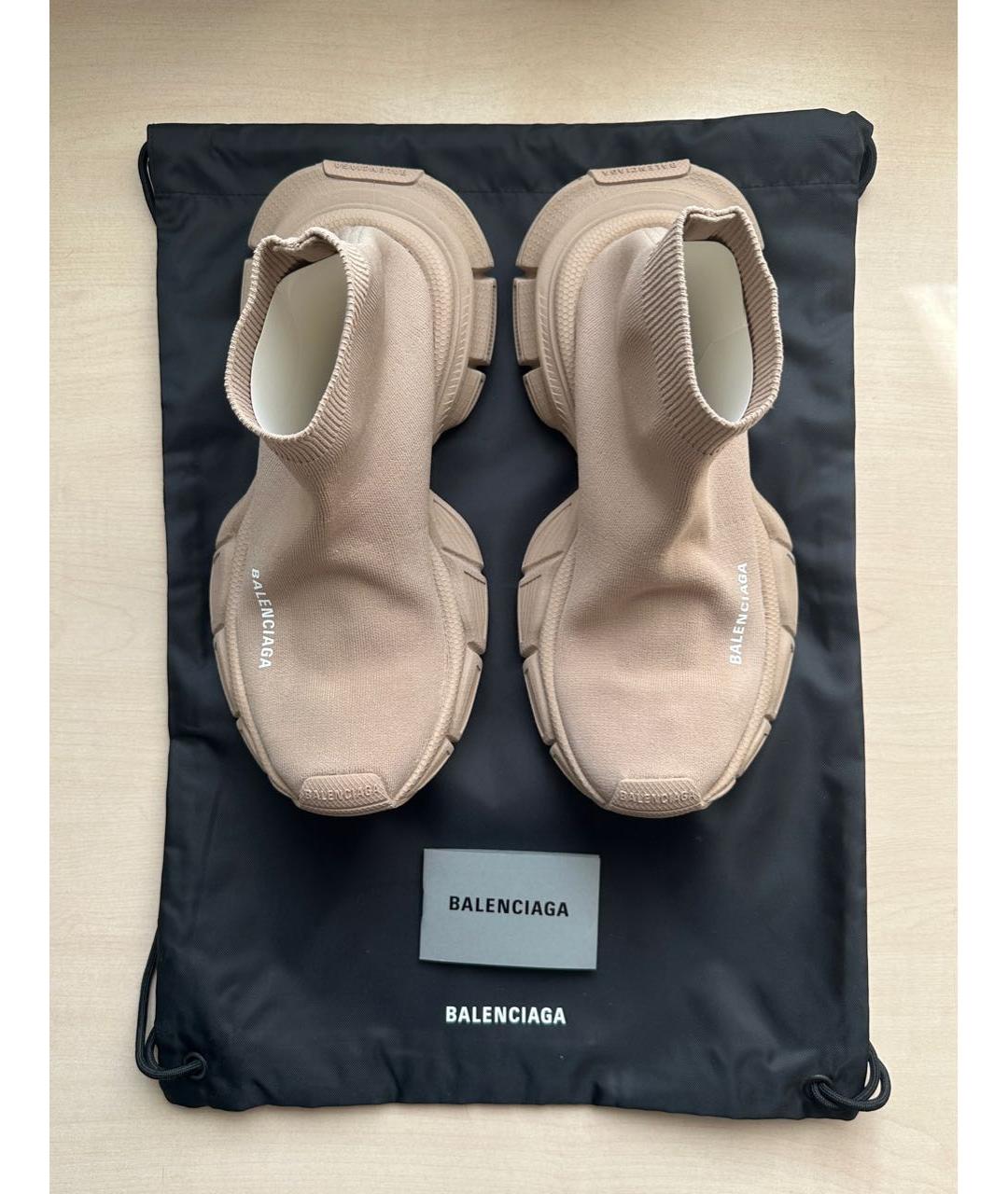 BALENCIAGA Бежевые текстильные кроссовки, фото 2