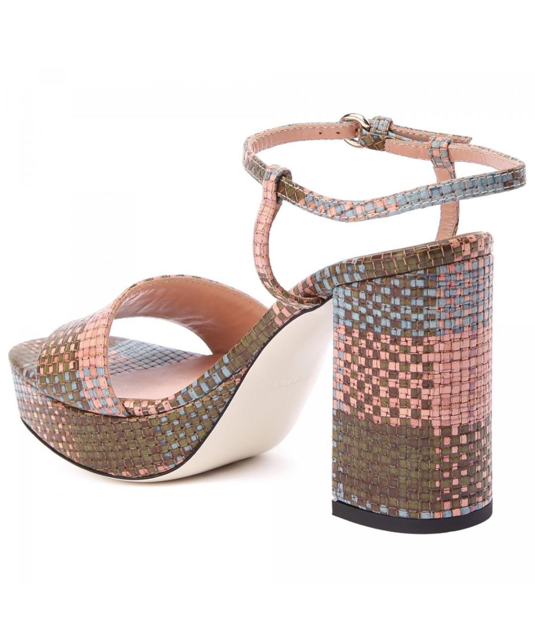 POLLINI Мульти кожаные босоножки, фото 4