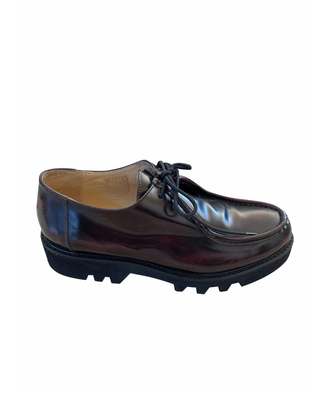 POLLINI Бордовые кожаные брогги и оксфорды, фото 1