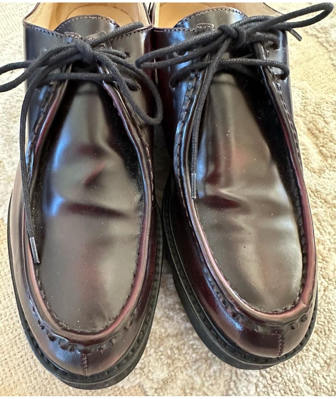 POLLINI Бордовые кожаные брогги и оксфорды, фото 8