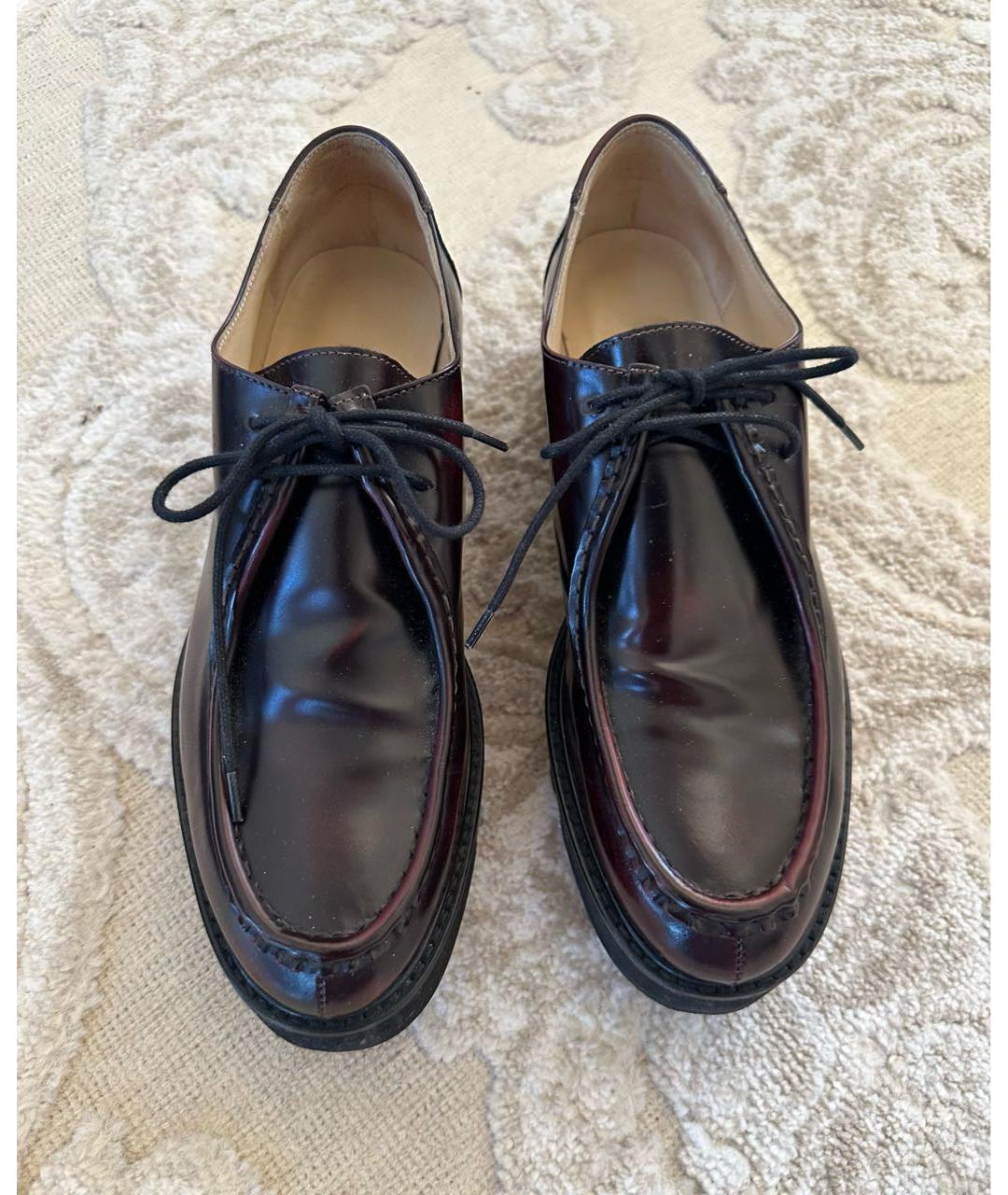 POLLINI Бордовые кожаные брогги и оксфорды, фото 2