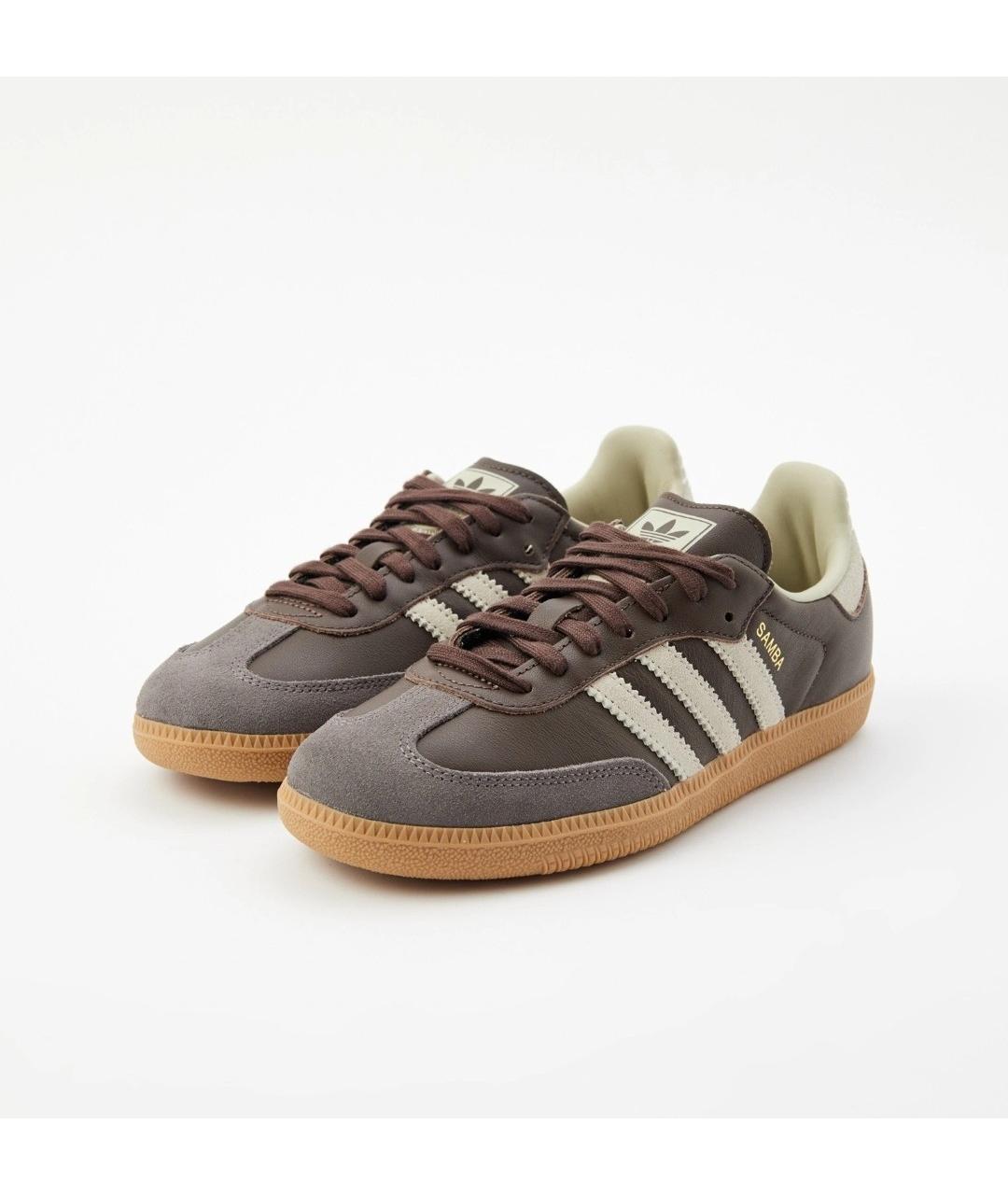 ADIDAS Коричневые кожаные кроссовки, фото 2