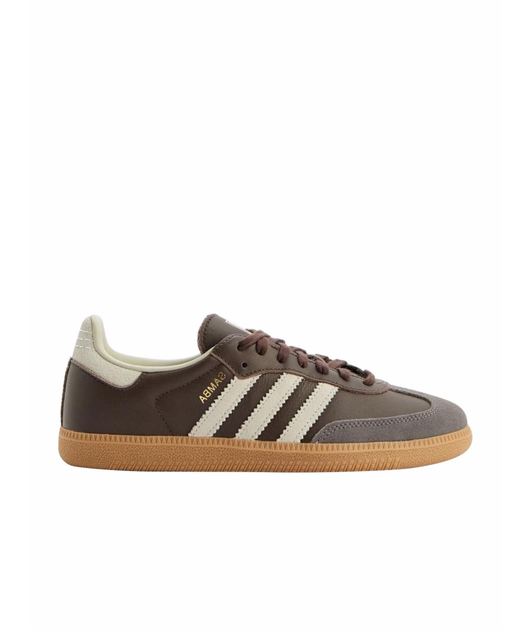 ADIDAS Коричневые кожаные кроссовки, фото 1