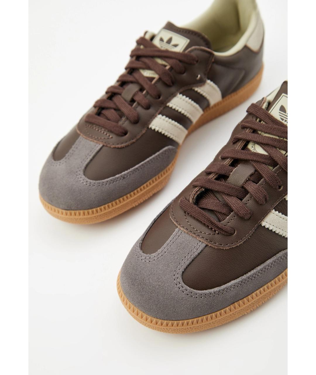 ADIDAS Коричневые кожаные кеды, фото 4