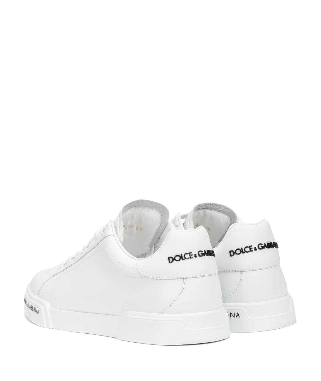 DOLCE&GABBANA Белые кожаные низкие кроссовки / кеды, фото 4