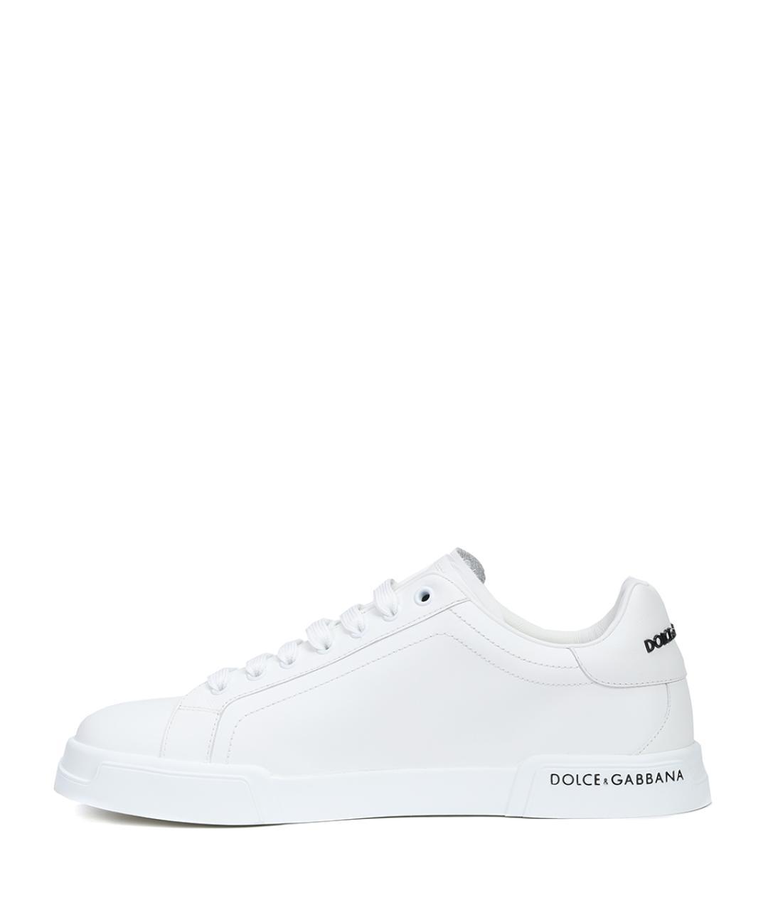 DOLCE&GABBANA Белые кожаные низкие кроссовки / кеды, фото 3