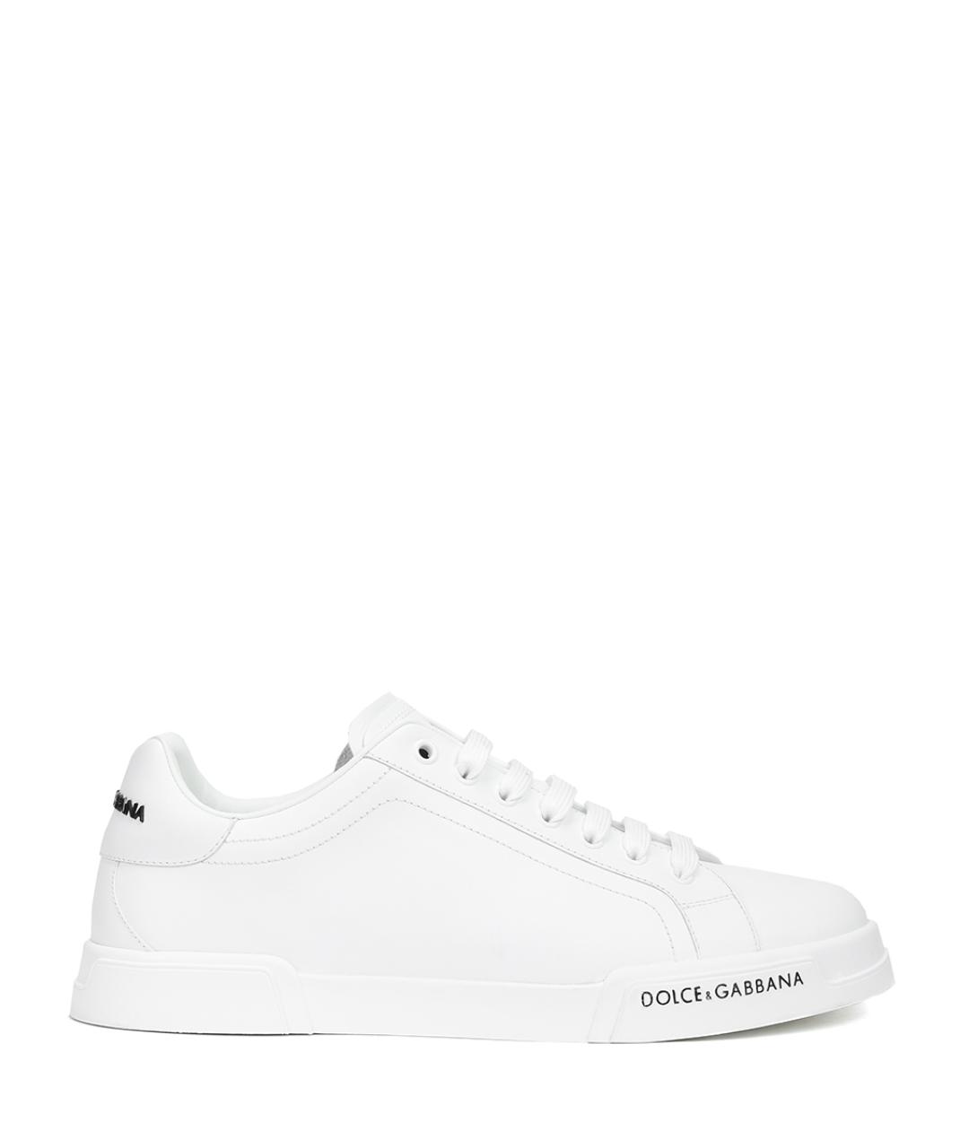DOLCE&GABBANA Белые кожаные низкие кроссовки / кеды, фото 1