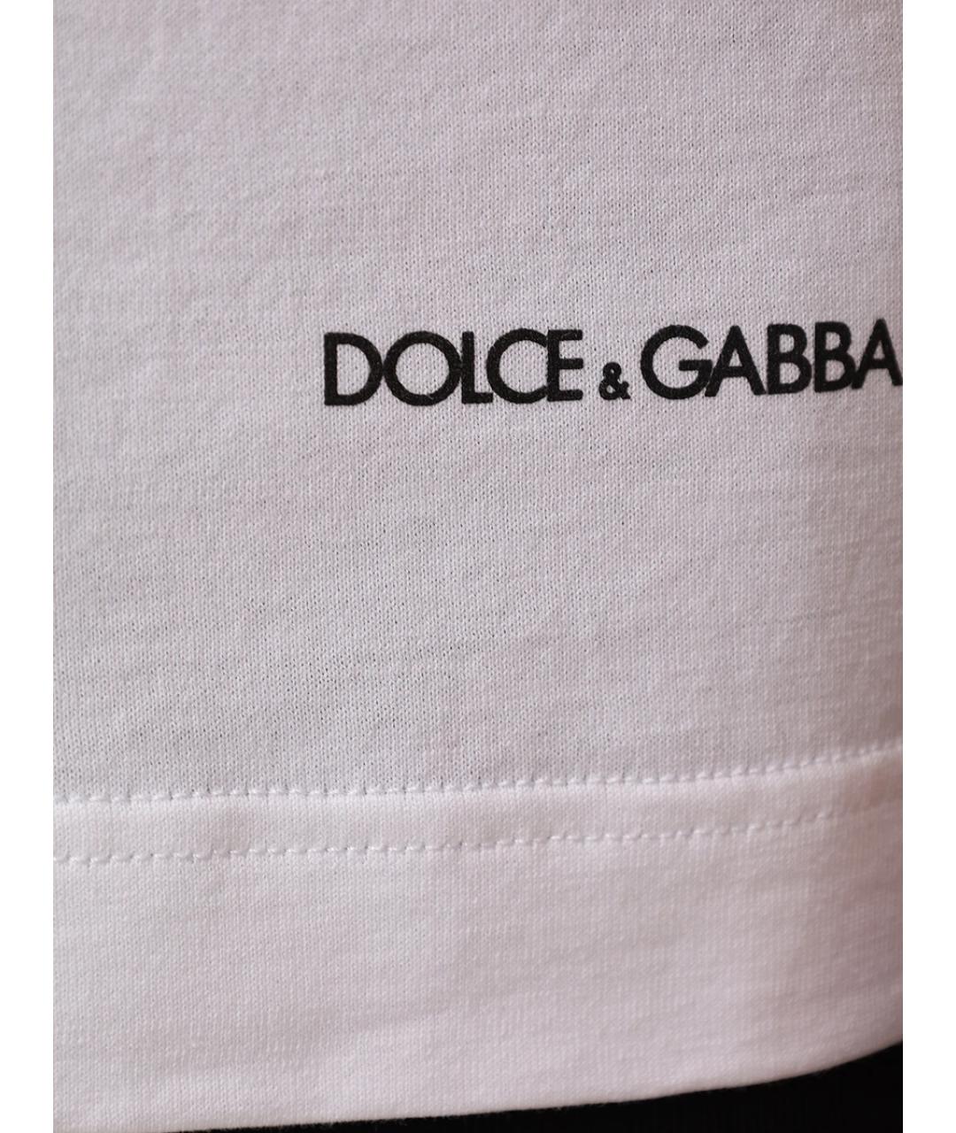 DOLCE&GABBANA Белая хлопковая футболка, фото 6