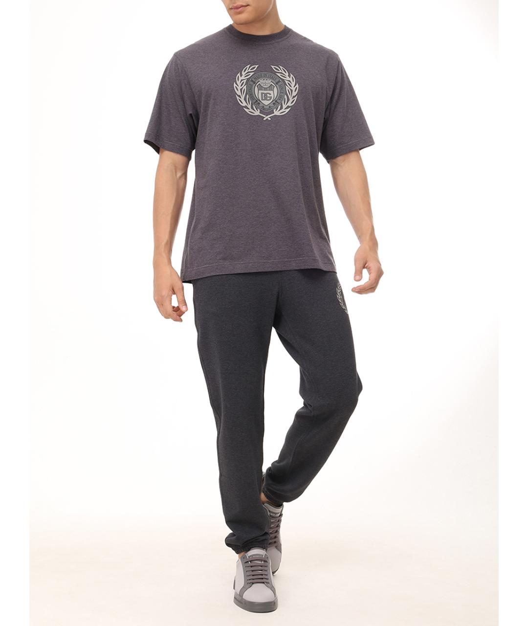 DOLCE&GABBANA Серые хлопковые брюки чинос, фото 2