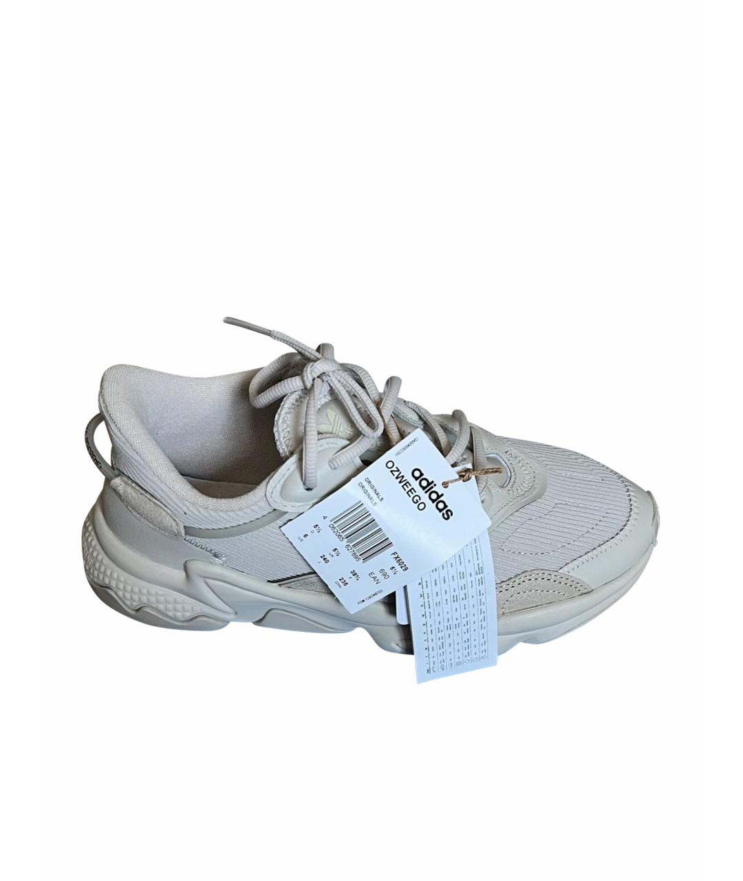 ADIDAS Бежевые текстильные кроссовки, фото 1